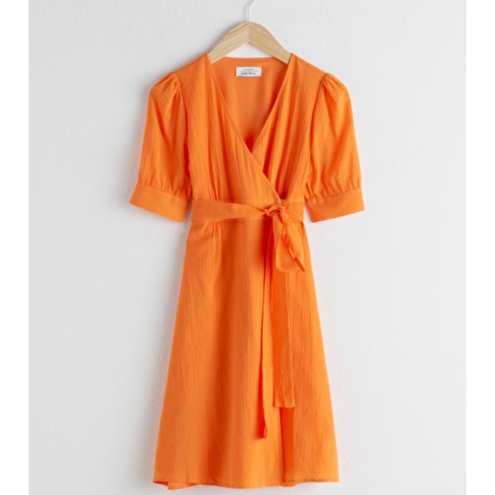 & Other Stories Orange Wrap Dress